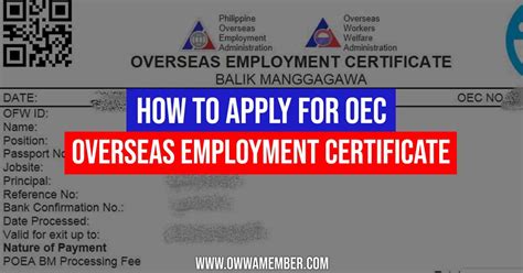 balik manggagawa online|Apply OEC (Overseas Employment Certificate).